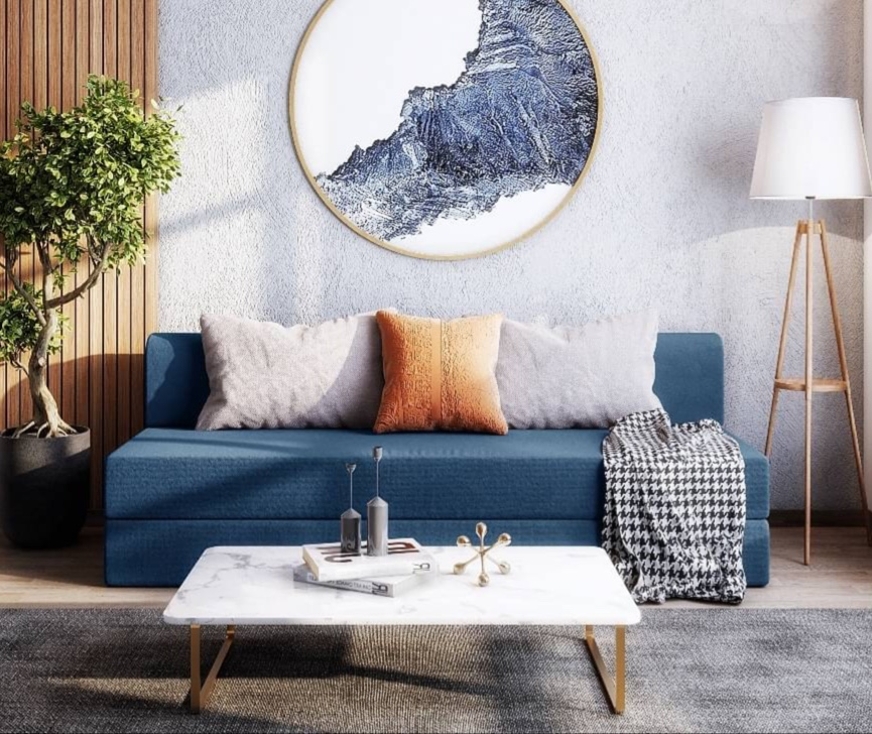 Wakefit sofa as a centrepiece of the room.
